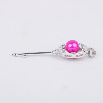 P030546 DIY 7-8mm Natural Freshwater pearl pendant accessory 925 sterling silver engagement jewelry necklace for women