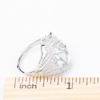 re010853DIY 9-11mm Natural Freshwater pearl Ring accessory 925 sterling silver Adjustable size engagement jewelry ring for women