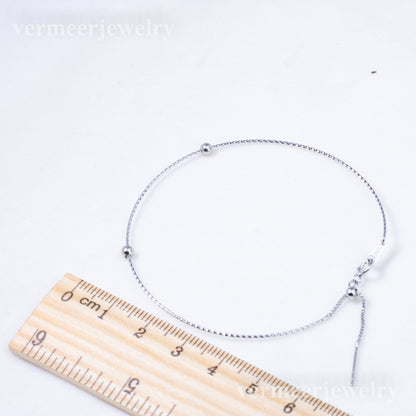 b040226  DIY 7-8mm Natural Freshwater pearl bracelet accessory 925 sterling silver adjustable chain bracelet for women