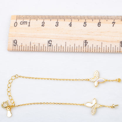 b010216  DIY 7-8mm Natural Freshwater pearl bracelet accessory 925 sterling silver adjustable chain bracelet for women