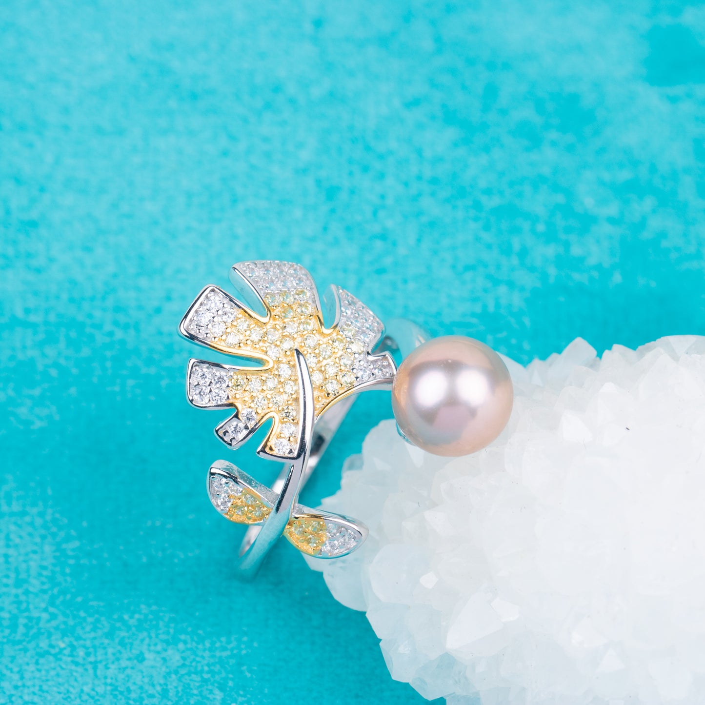 r040830 DIY 7-8mm Natural Freshwater pearl Ring accessory 925 sterling silver Adjustable size engagement jewelry ring for women