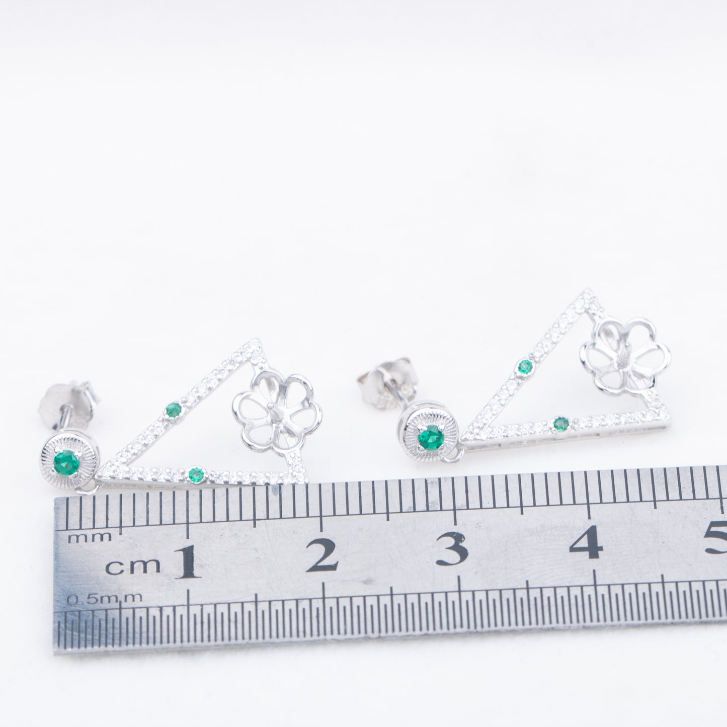 e010771 S925 pearl earring 925 sterling silver DIY 7-8mm Natural Freshwater pearl stud earring for women