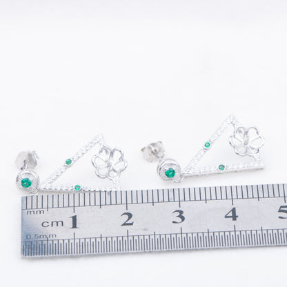 e010771 S925 pearl earring 925 sterling silver DIY 7-8mm Natural Freshwater pearl stud earring for women