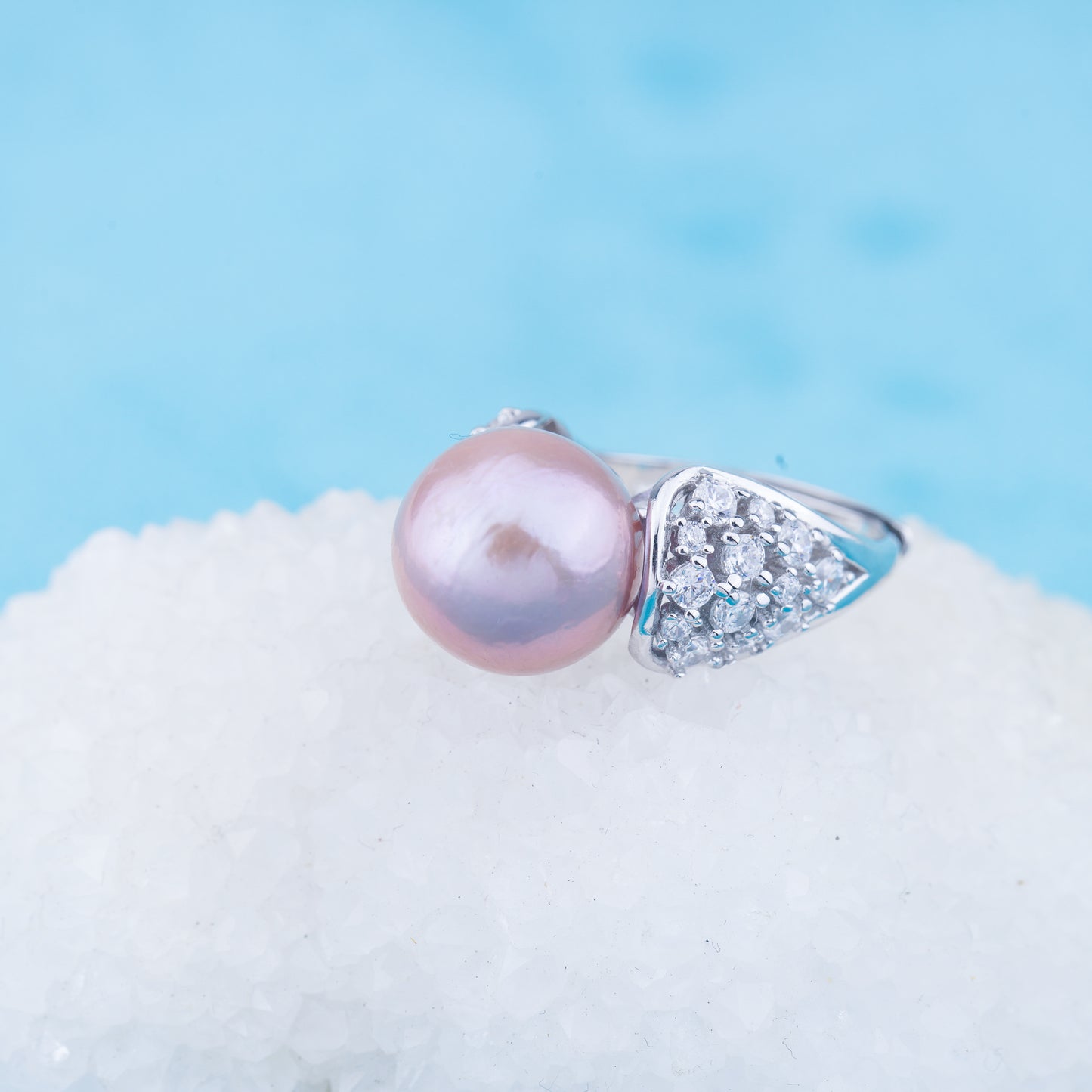 re010966 DIY 9-11mm Natural Freshwater pearl Ring accessory 925 sterling silver Adjustable size engagement ring for women