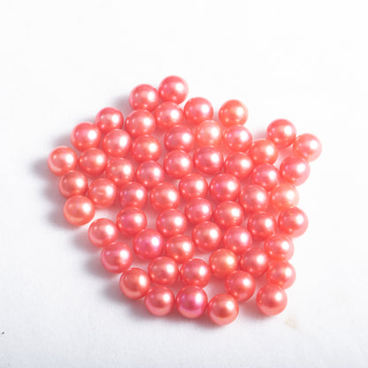 Wholesale 6-8mm AAAA grade loose freshwater pearl round shape no hole bead for pearl party