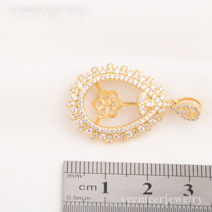 Pe010809 DIY 9-12mm Natural Freshwater pearl pendant accessory 925 sterling silver engagement jewelry necklace for women