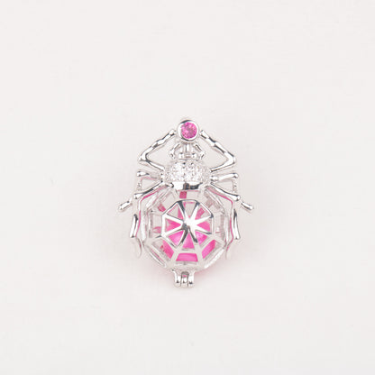 C030063 sterling silver spider shape Freshwater pearl cage pendant necklace jewelry locket for pearl party