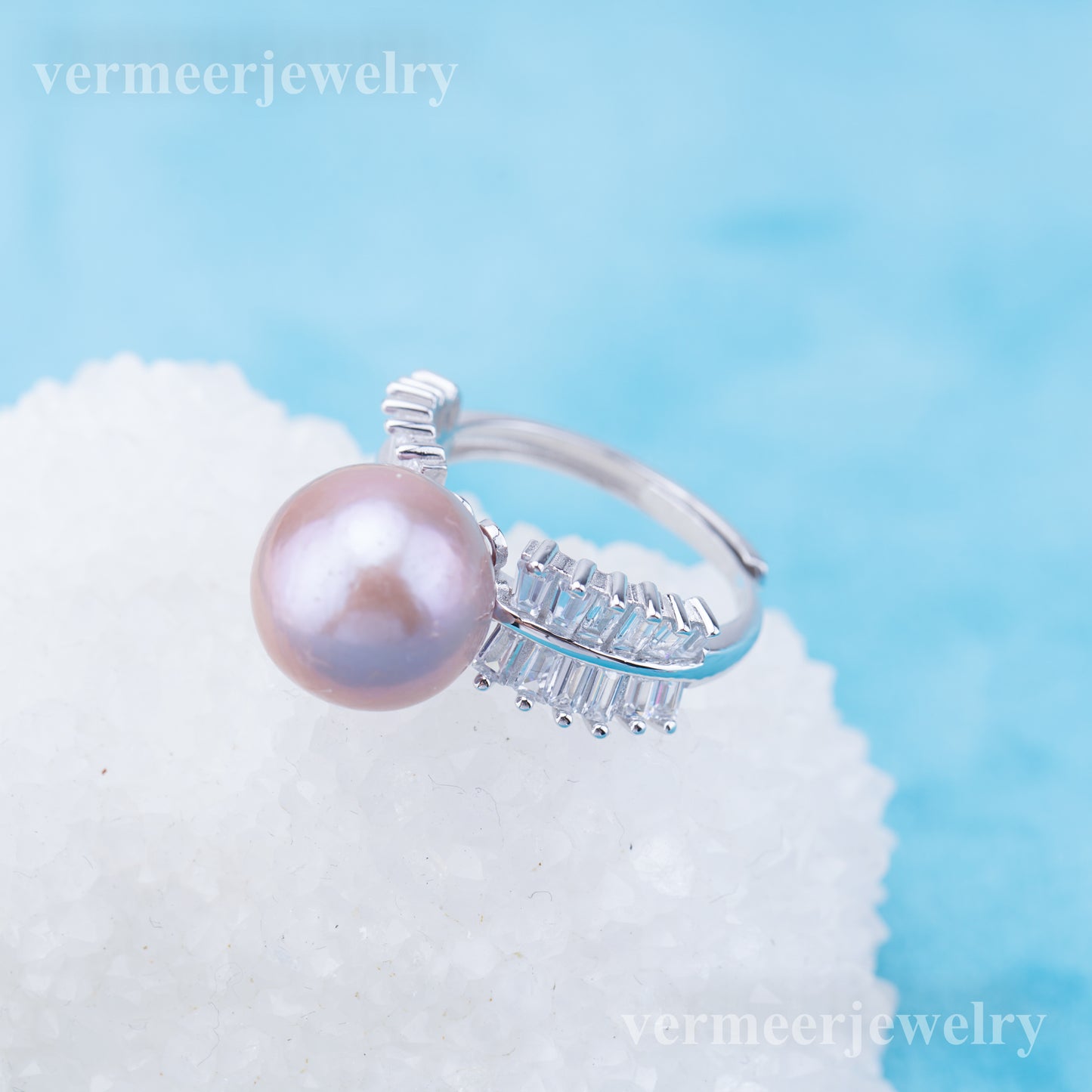 re010940 DIY 9-11mm Natural Freshwater pearl Ring accessory 925 sterling silver Adjustable size engagement ring for women