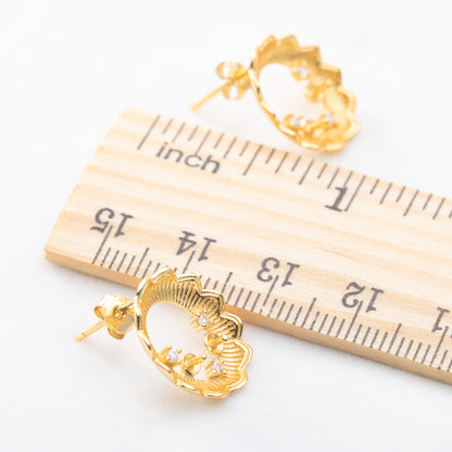 e010831 S925 pearl earring 925 sterling silver DIY 7-8mm Natural Freshwater pearl stud earring for women