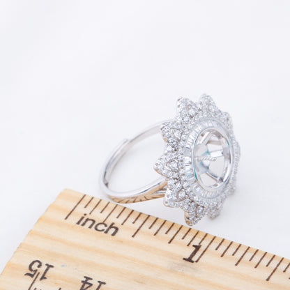 re010916 DIY 9-11mm Natural Freshwater pearl Ring accessory 925 sterling silver Adjustable size engagement ring for women