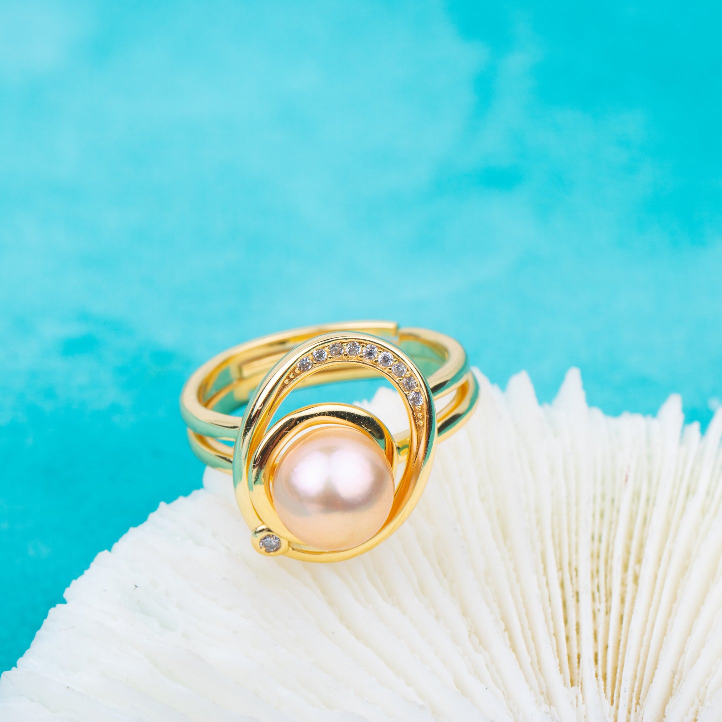r040706 DIY 7-8mm Natural Freshwater pearl Ring accessory 925 sterling silver 2 in 1 ring for women