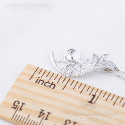 P011006 DIY 6-8mm Natural Freshwater pearl pendant accessory 925 sterling silver engagement jewelry necklace for women