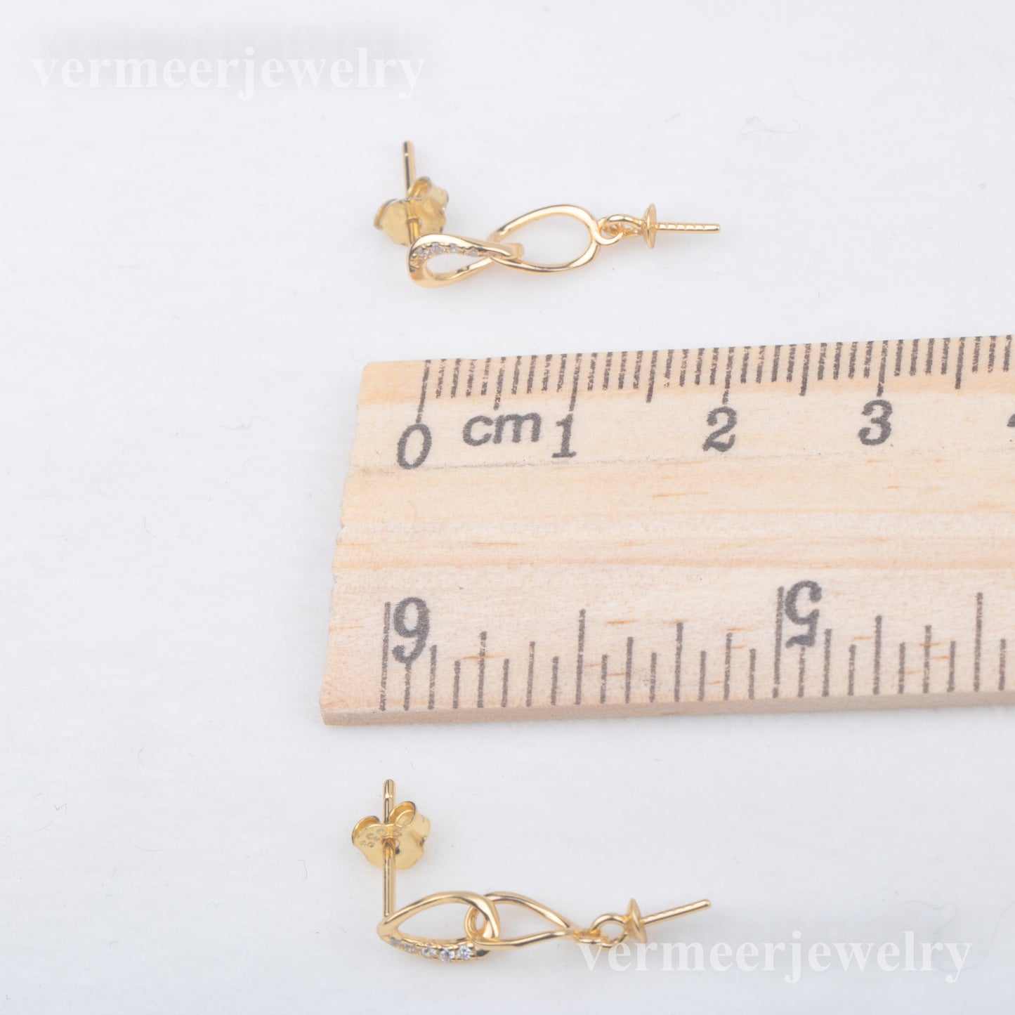 e010772 S925 pearl earring 925 sterling silver DIY 7-8mm Natural Freshwater pearl stud earring for women