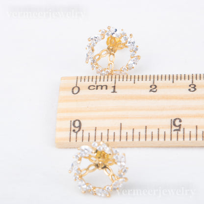 e010816 S925 pearl earring 925 sterling silver DIY 7-8mm Natural Freshwater pearl stud earring for women