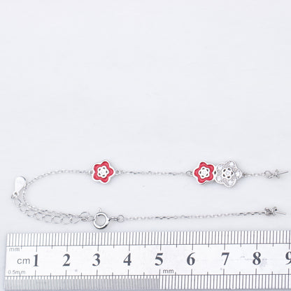 b010211  DIY 7-8mm Natural Freshwater pearl bracelet accessory 925 sterling silver adjustable chain bracelet for women