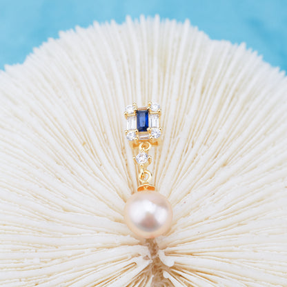 P011030 DIY 6-8mm Natural Freshwater pearl pendant accessory 925 sterling silver engagement jewelry necklace for women