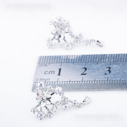 e010718 S925 pearl earring 925 sterling silver DIY 7-8mm Natural Freshwater pearl stud earring for women