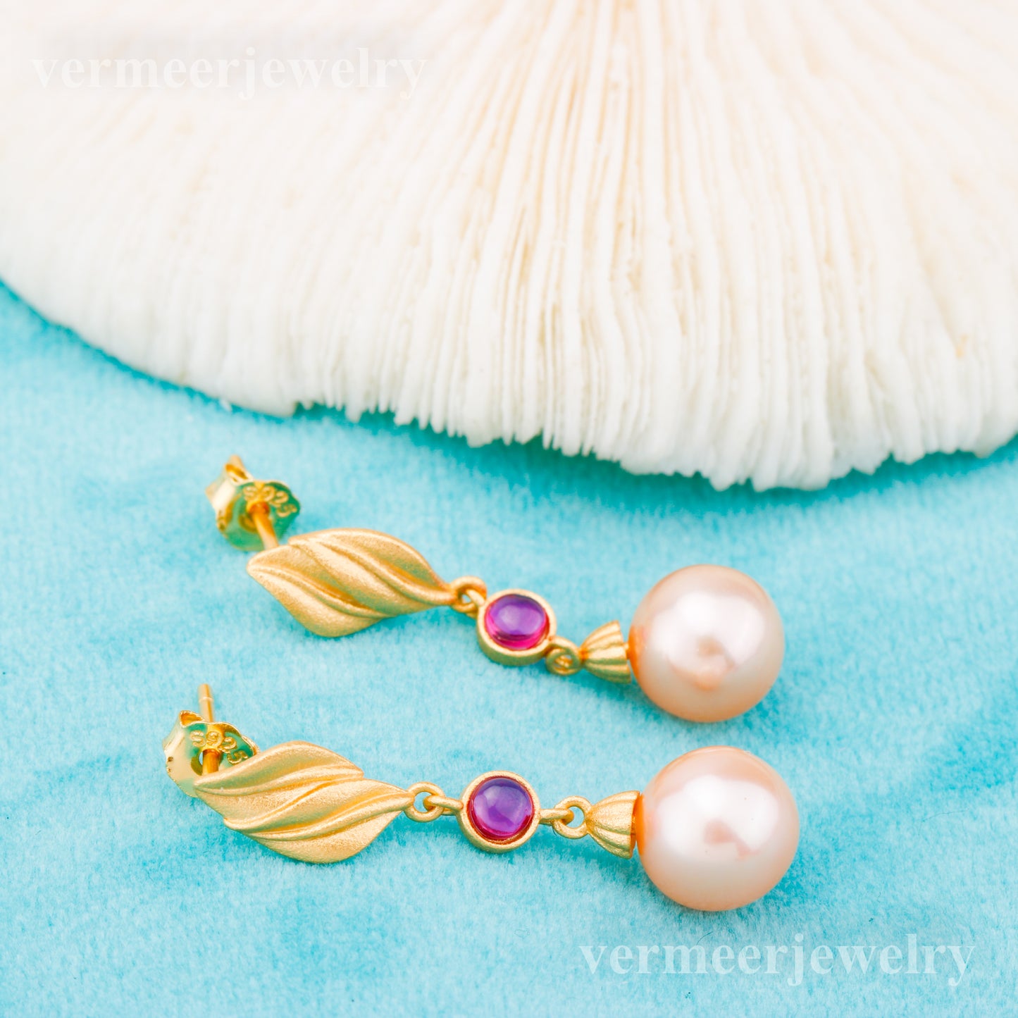 e010847 S925 pearl earring 925 sterling silver DIY 7-8mm Natural Freshwater pearl stud earring for women