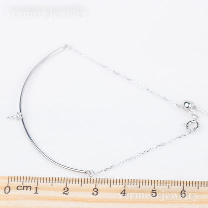 b040223  DIY 7-8mm Natural Freshwater pearl bracelet accessory 925 sterling silver adjustable chain bracelet for women