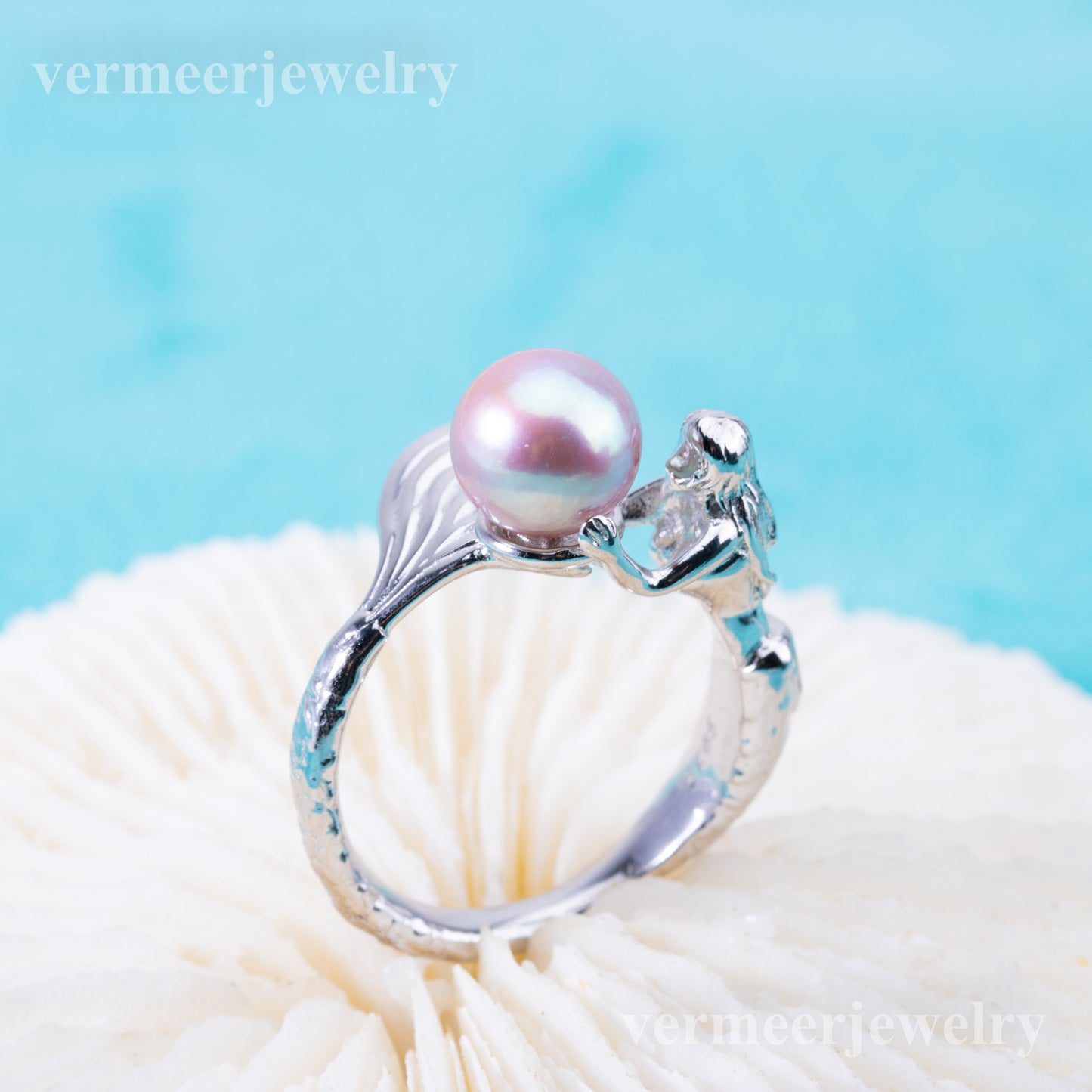 sr070885  DIY 6-8mm Natural Freshwater pearl Ring accessory 925 sterling silver Sized ring engagement jewelry ring for women