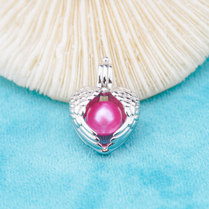 C030111 sterling silver Freshwater pearl cage pendant necklace jewelry locket for pearl party