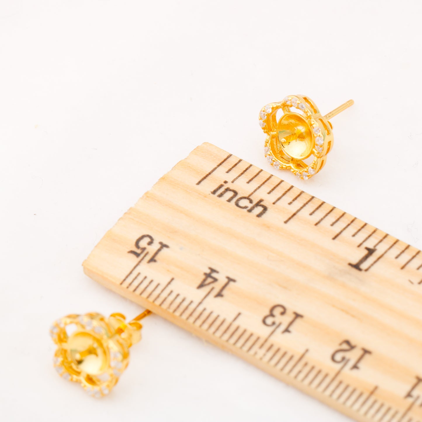 e010872 S925 pearl earring 925 sterling silver DIY 7-8mm Natural Freshwater pearl stud earring for women