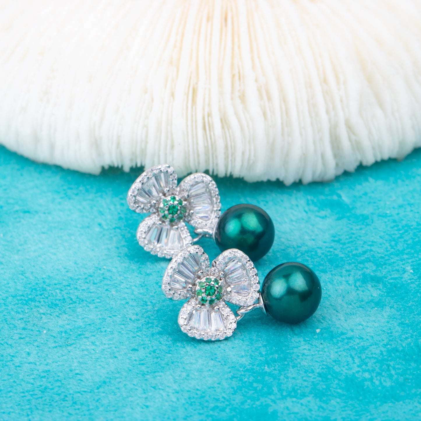 e010790 S925 pearl earring 925 sterling silver DIY 7-8mm Natural Freshwater pearl stud earring for women