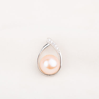 Pe010784 DIY 9-12mm Natural Freshwater pearl pendant accessory 925 sterling silver engagement jewelry necklace for women
