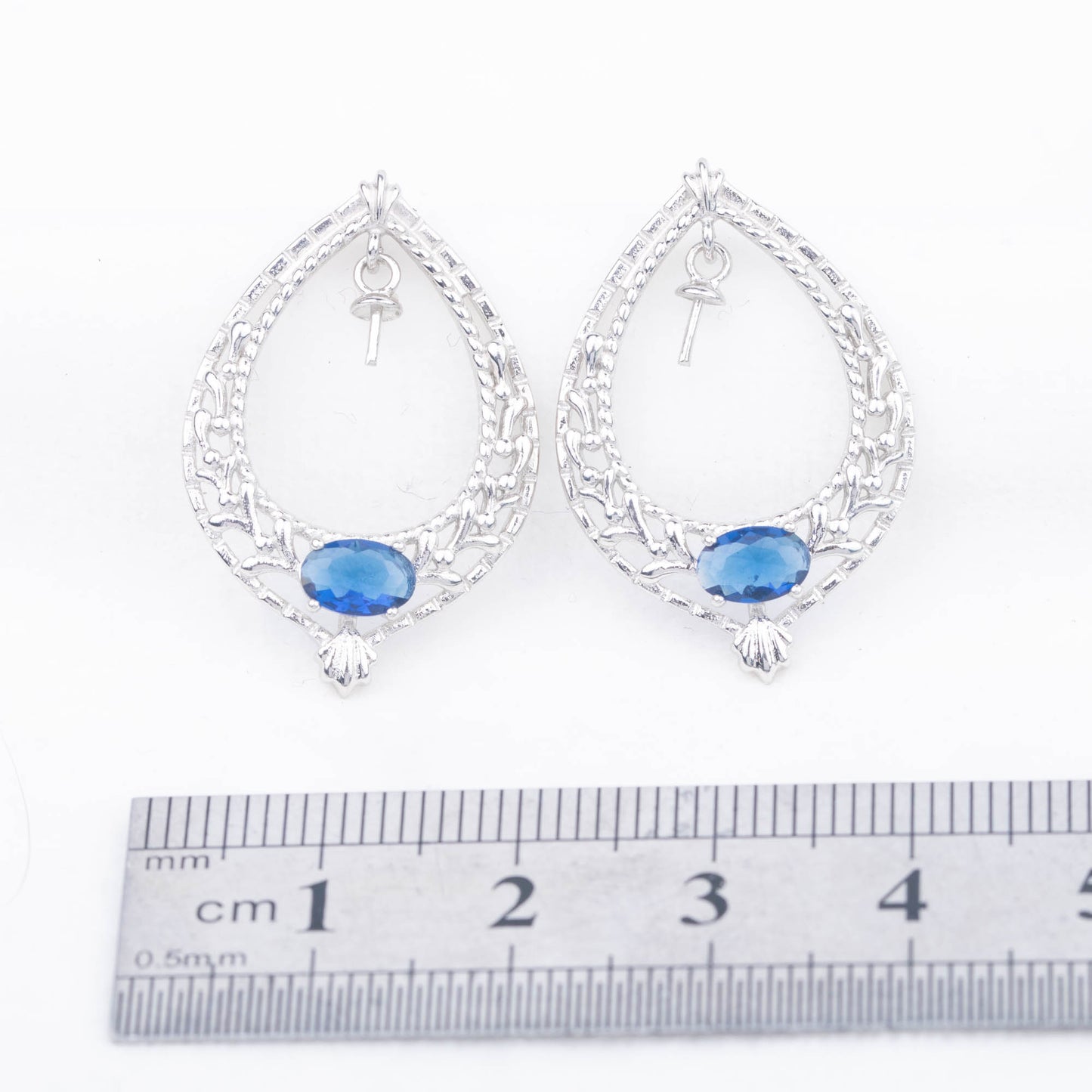 e120748 S925 pearl earring 925 sterling silver DIY 7-8mm Natural Freshwater pearl stud earring for women