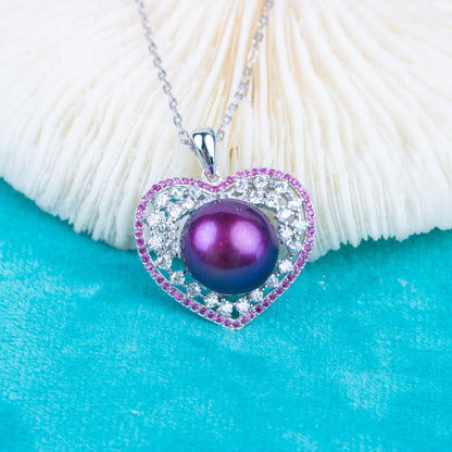 P010958 DIY 6-8mm Natural Freshwater pearl pendant accessory 925 sterling silver engagement jewelry necklace for women
