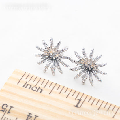 e010830 S925 pearl earring 925 sterling silver DIY 7-8mm Natural Freshwater pearl stud earring for women