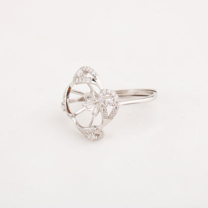 re010660 DIY 9-11mm Natural Freshwater pearl Ring accessory 925 sterling silver Adjustable size engagement ring for women