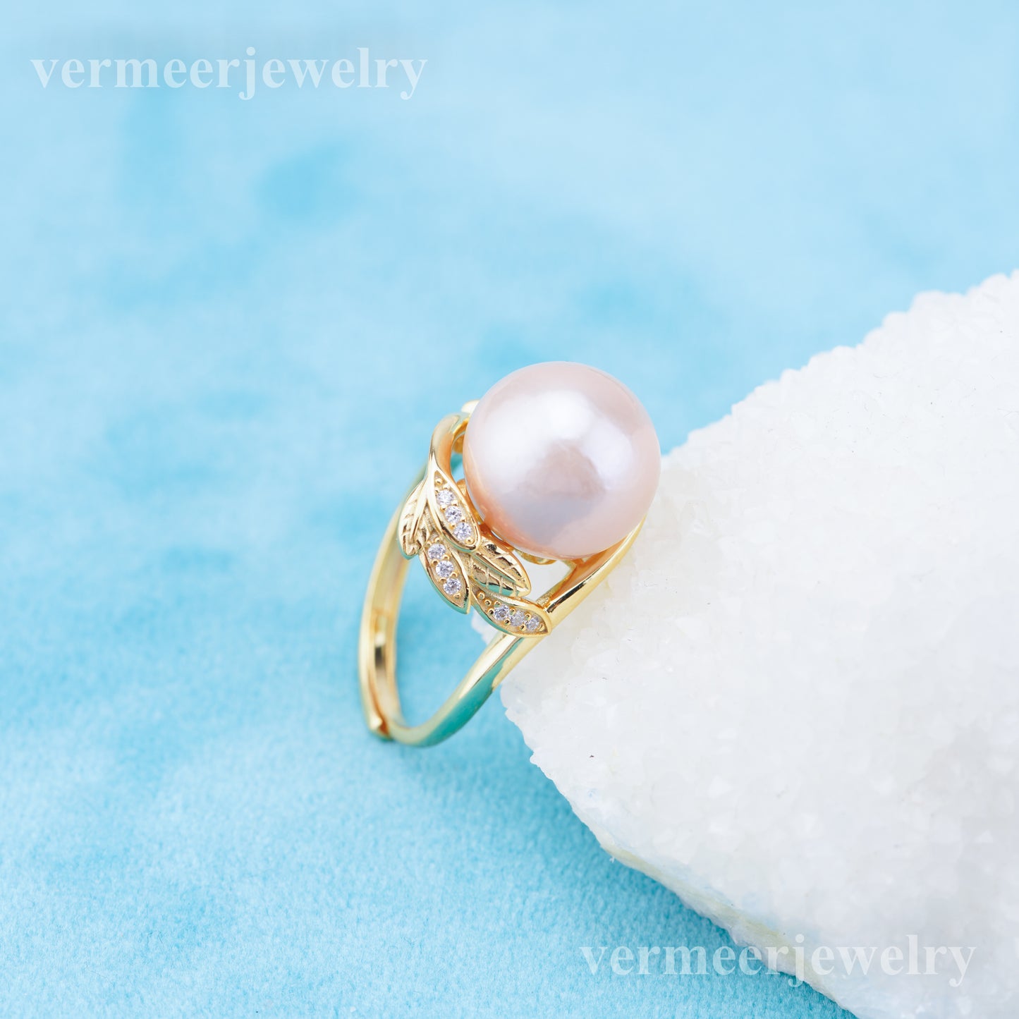 re010938 DIY 9-11mm Natural Freshwater pearl Ring accessory 925 sterling silver Adjustable size engagement ring for women