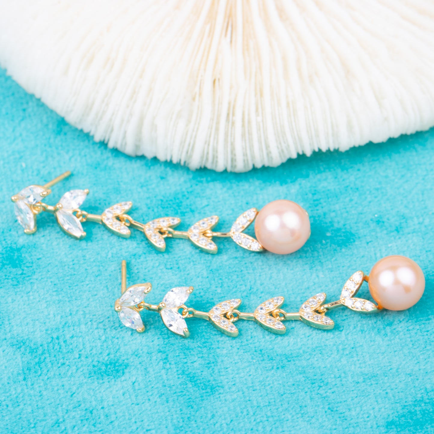 e010813 S925 pearl earring 925 sterling silver DIY 7-8mm Natural Freshwater pearl stud earring for women