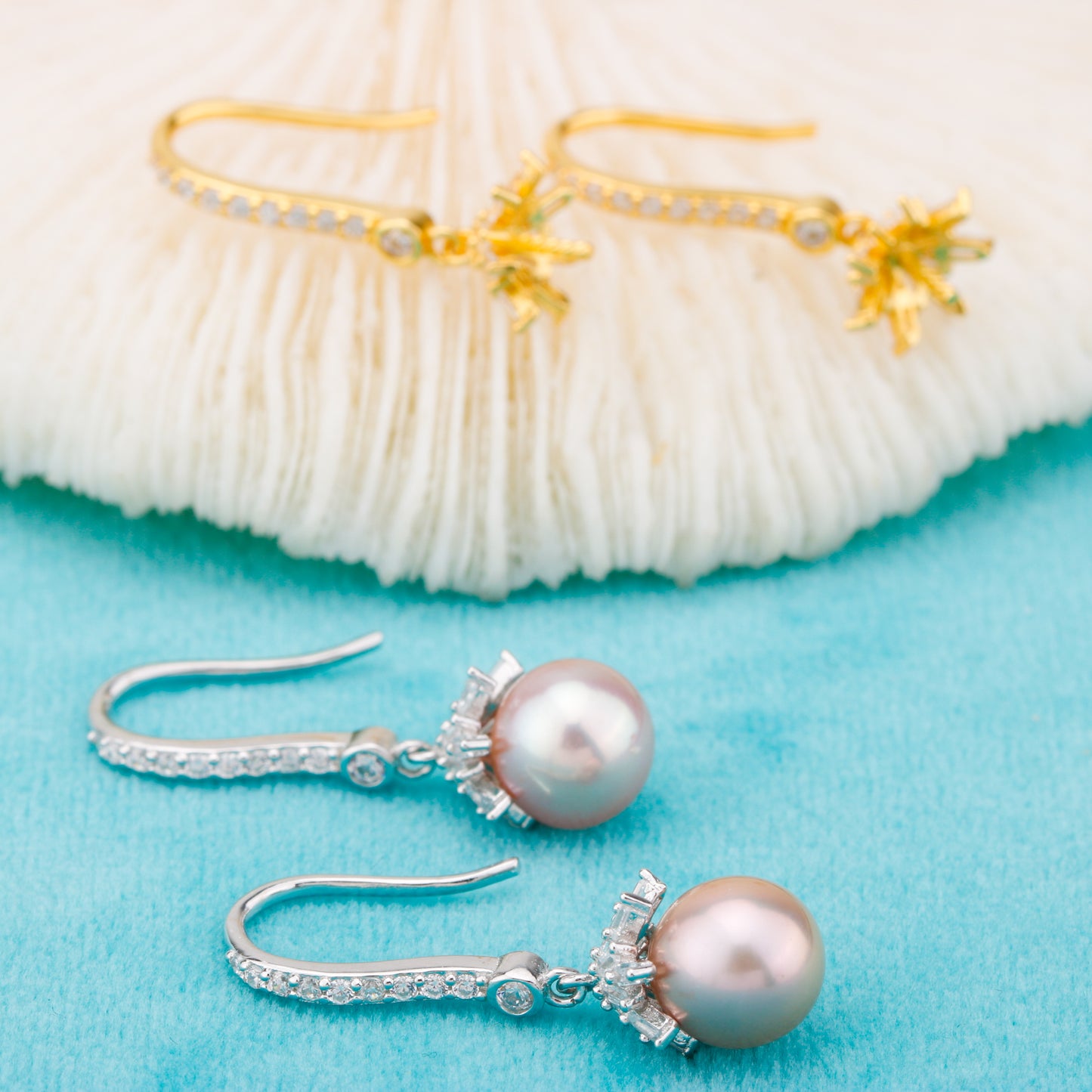 e010852 S925 pearl earring 925 sterling silver DIY 7-8mm Natural Freshwater pearl stud earring for women