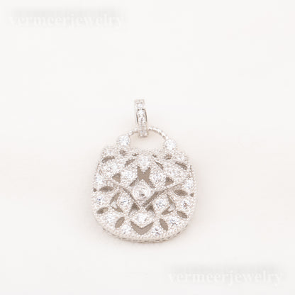 P010776 DIY 6-8mm Natural Freshwater pearl pendant accessory 925 sterling silver engagement jewelry necklace for women