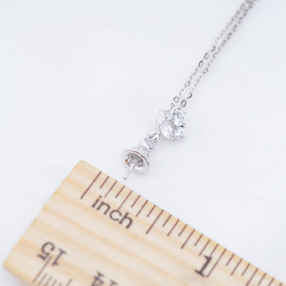 P011035 DIY 6-8mm Natural Freshwater pearl pendant accessory 925 sterling silver engagement jewelry necklace for women