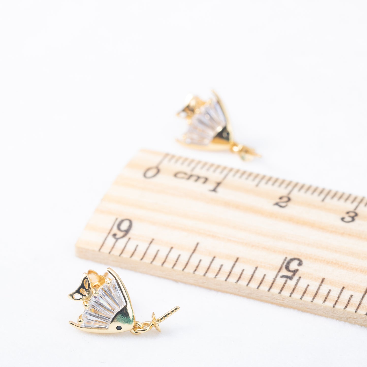 e010839 S925 pearl earring 925 sterling silver DIY 7-8mm Natural Freshwater pearl stud earring for women