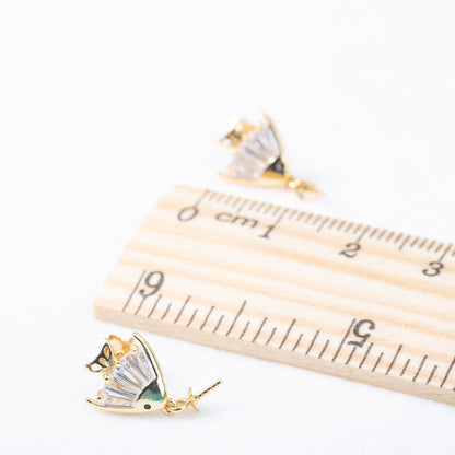 e010839 S925 pearl earring 925 sterling silver DIY 7-8mm Natural Freshwater pearl stud earring for women