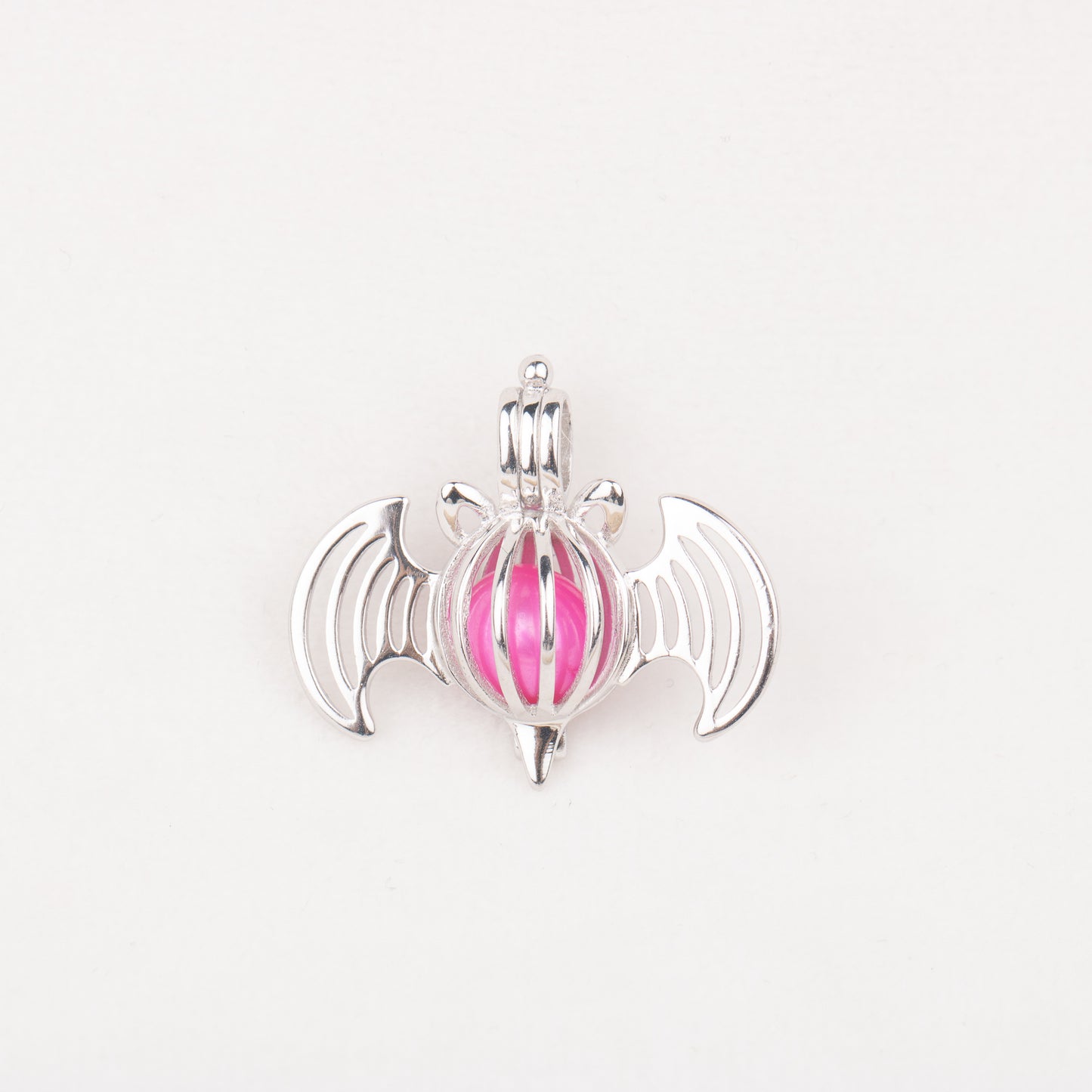 C030064 sterling silver bat shape Freshwater pearl cage pendant necklace jewelry locket for pearl party
