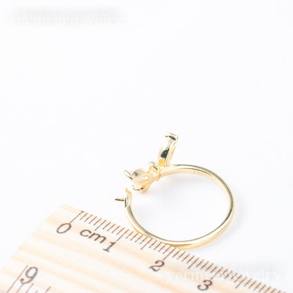 r010873 DIY 6-8mm Natural Freshwater pearl Ring accessory 925 sterling silver Adjustable size engagement jewelry ring for women
