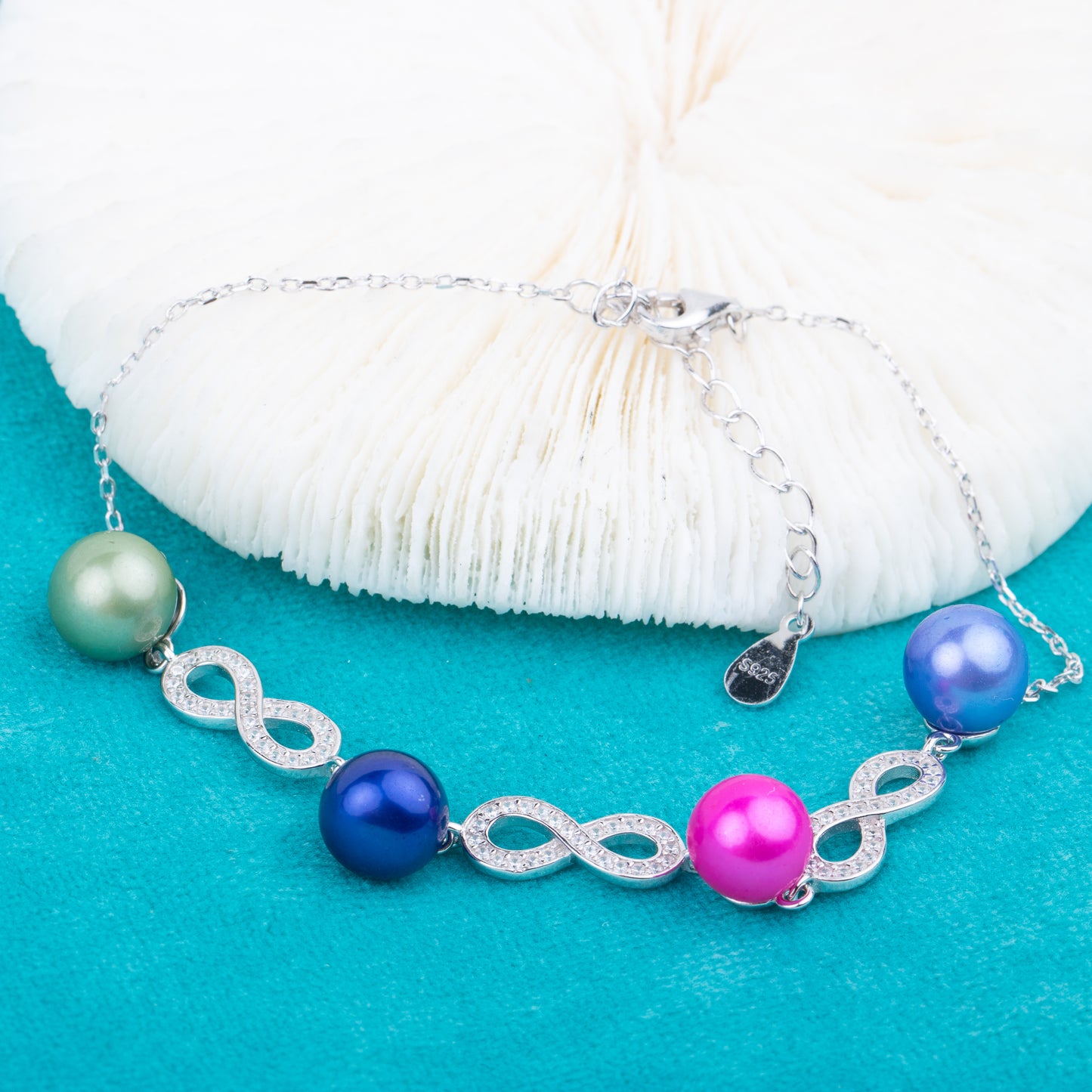 b010184 DIY 7-8mm Natural Freshwater pearl bracelet accessory 925 sterling silver adjustable chain bracelet for women