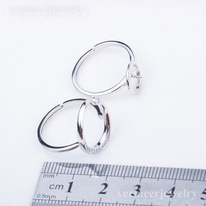 r040706 DIY 7-8mm Natural Freshwater pearl Ring accessory 925 sterling silver 2 in 1 ring for women