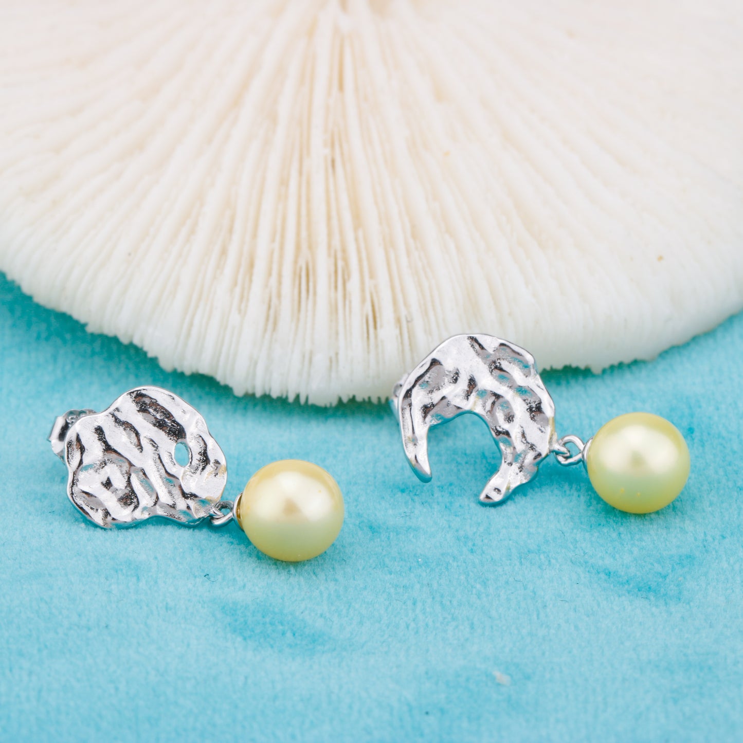 e010883 S925 pearl earring 925 sterling silver DIY 7-8mm Natural Freshwater pearl stud earring for women