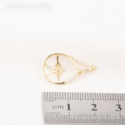 P010783 DIY 9-12mm Natural Freshwater pearl pendant accessory 925 sterling silver engagement jewelry necklace for women