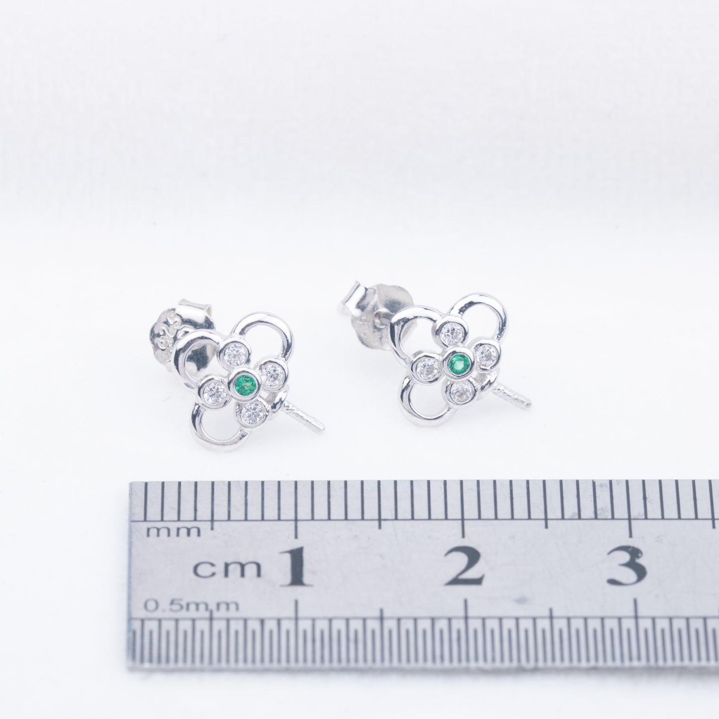 e010750 S925 pearl earring 925 sterling silver DIY 7-8mm Natural Freshwater pearl stud earring for women