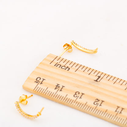 e010866 S925 pearl earring 925 sterling silver DIY 7-8mm Natural Freshwater pearl stud earring for women