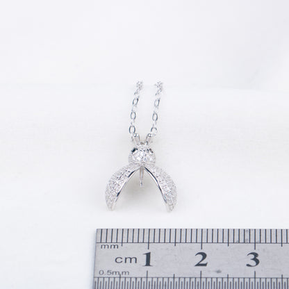 p030942 DIY 7-9mm Natural Freshwater pearl pendant with chain 925 sterling silver engagement jewelry necklace for women
