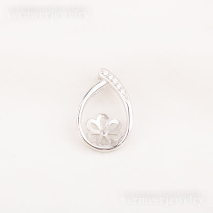 Pe010784 DIY 9-12mm Natural Freshwater pearl pendant accessory 925 sterling silver engagement jewelry necklace for women