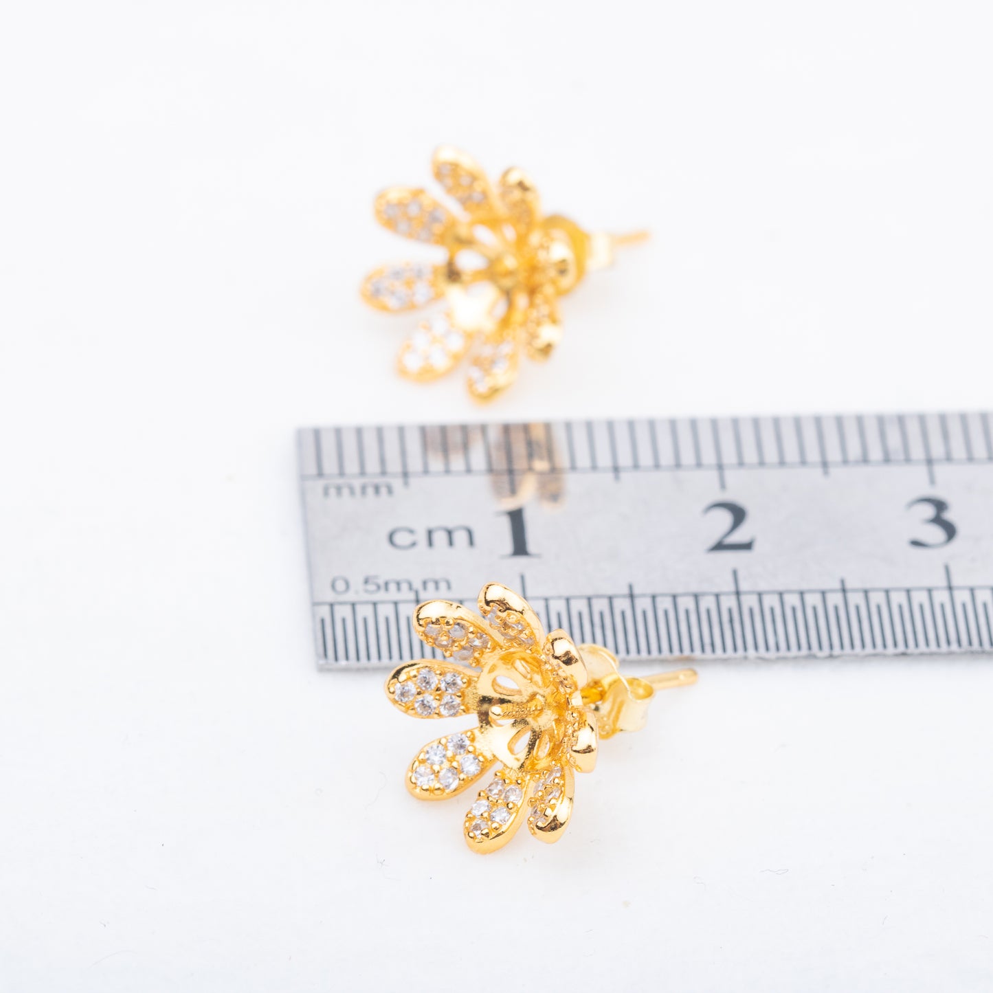 e010735 S925 pearl earring 925 sterling silver DIY 7-8mm Natural Freshwater pearl stud earring for women